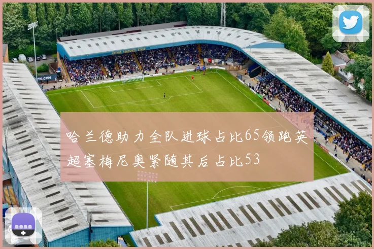 哈兰德助力全队进球占比65领跑英超塞梅尼奥紧随其后占比53